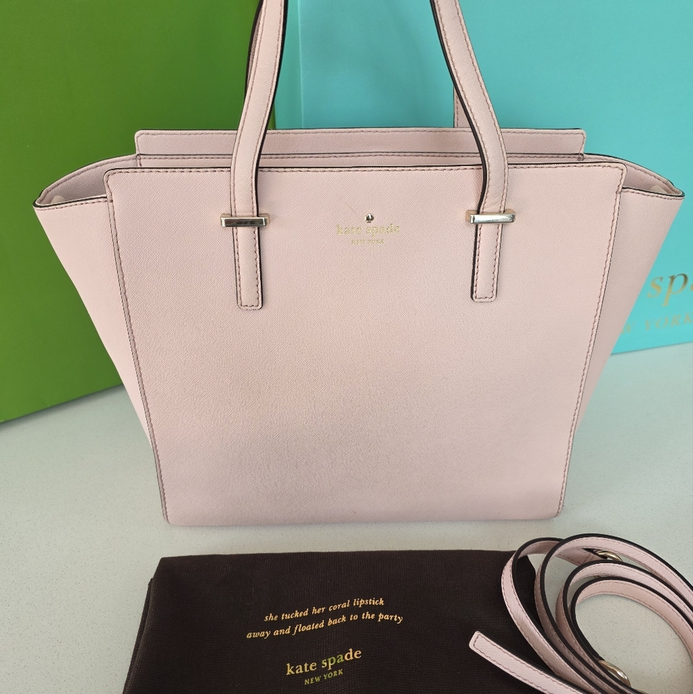 Kate Spade Pink Tote with Silver Hardware